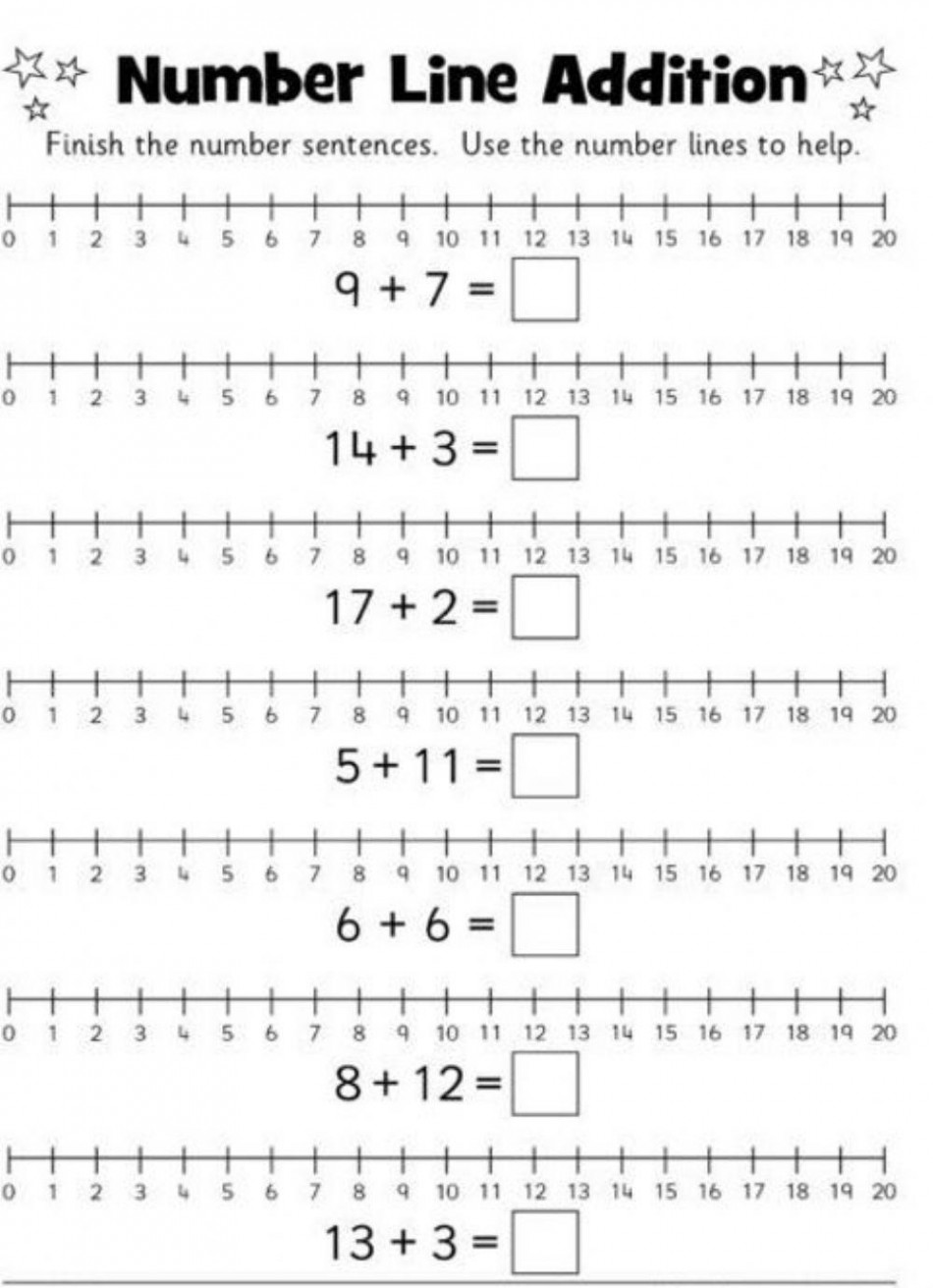 Addition using number line exercise  Live Worksheets