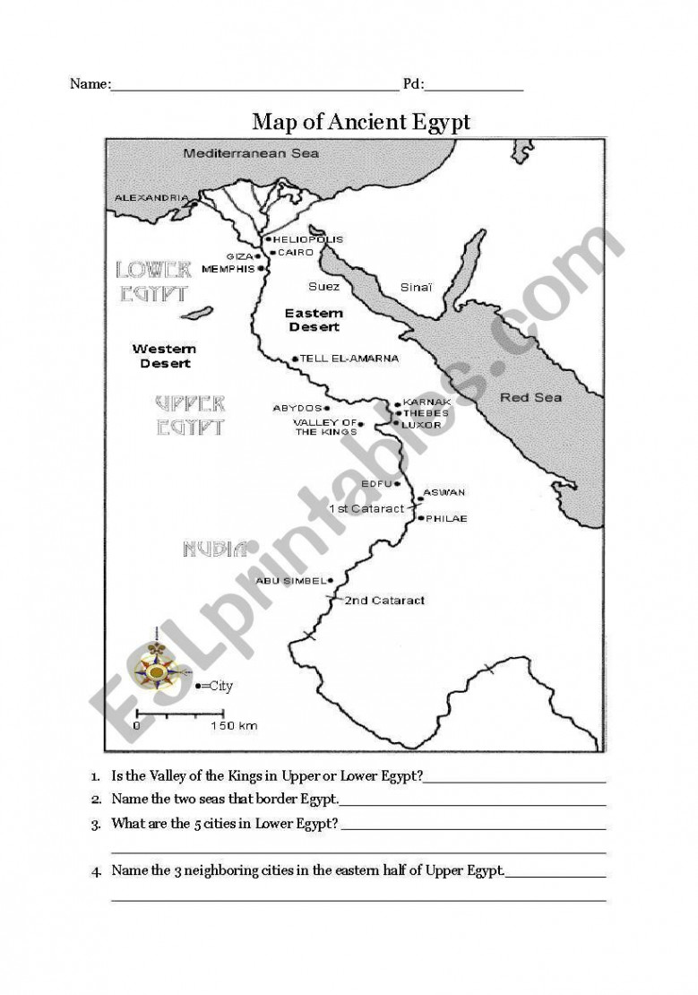 Ancient Egypt map worksheet  Ancient egypt map, Ancient china map