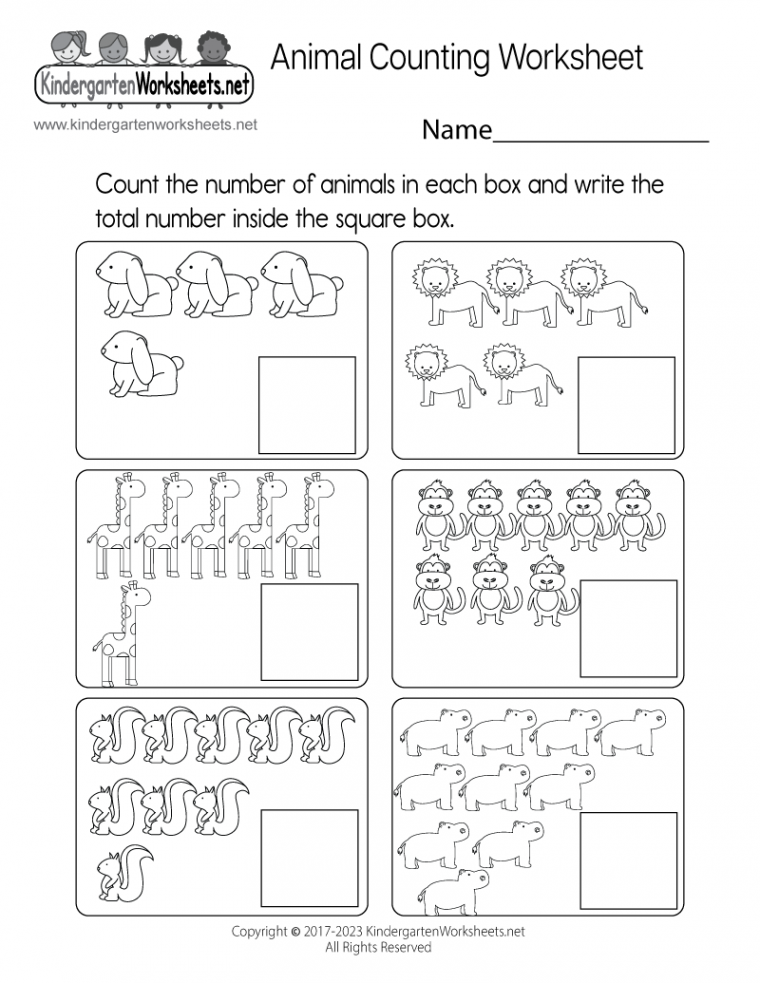 Animal Counting Worksheet - Free Printable, Digital, & PDF