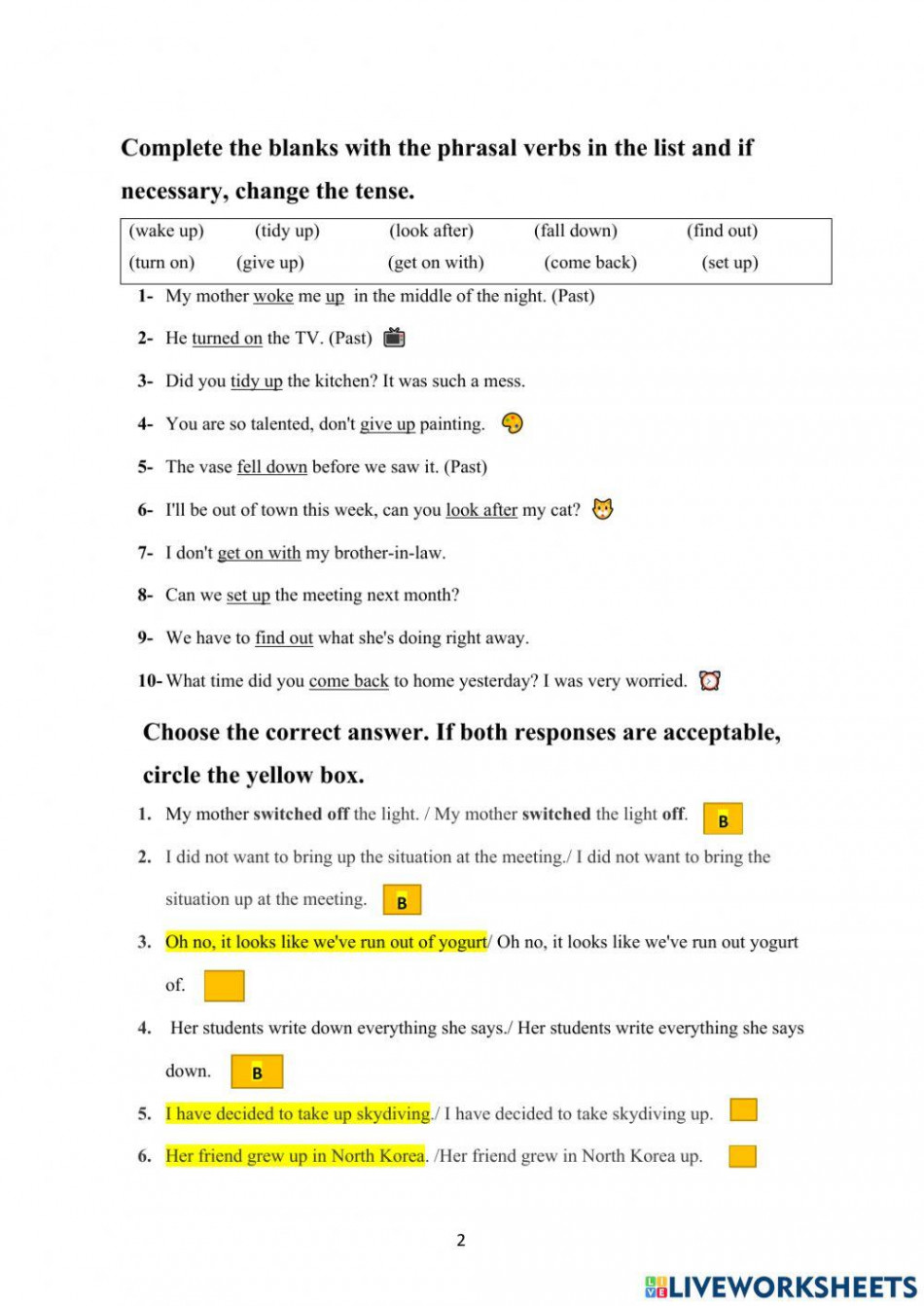 Answer key interactive worksheet  Live Worksheets