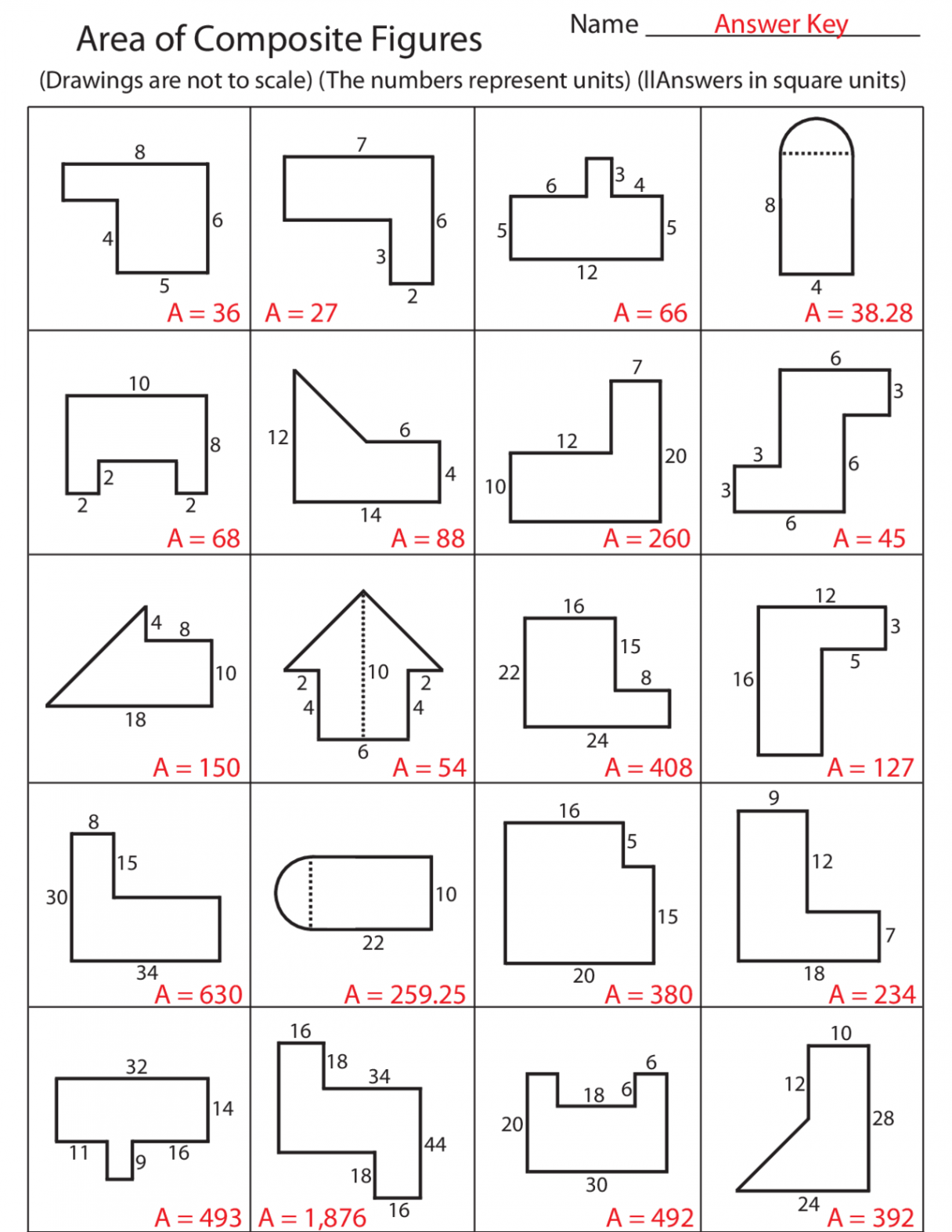 Area of Composite Figures  Lecture notes Elementary Mathematics