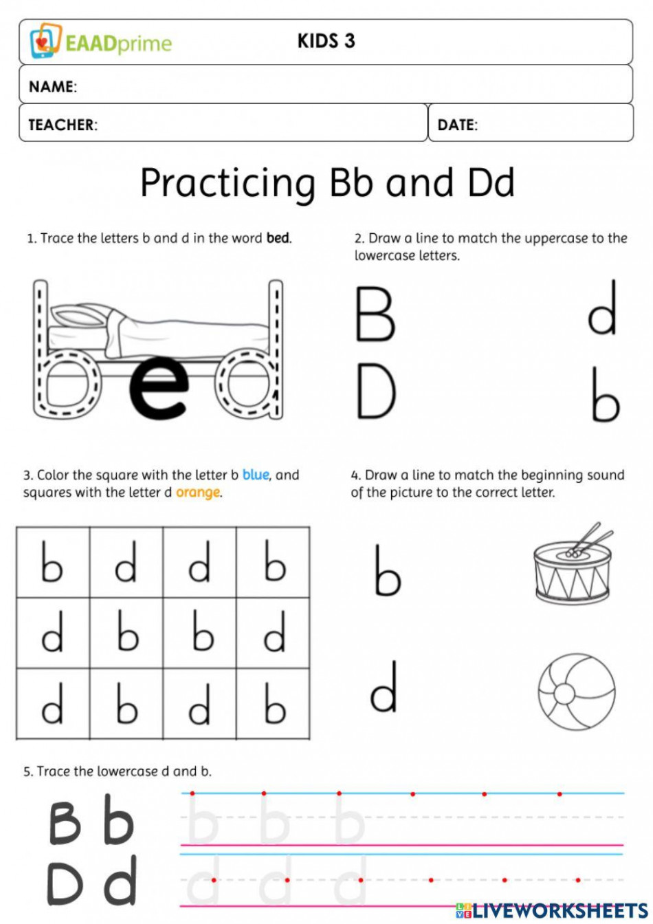 B and D Reversal worksheet  Live Worksheets