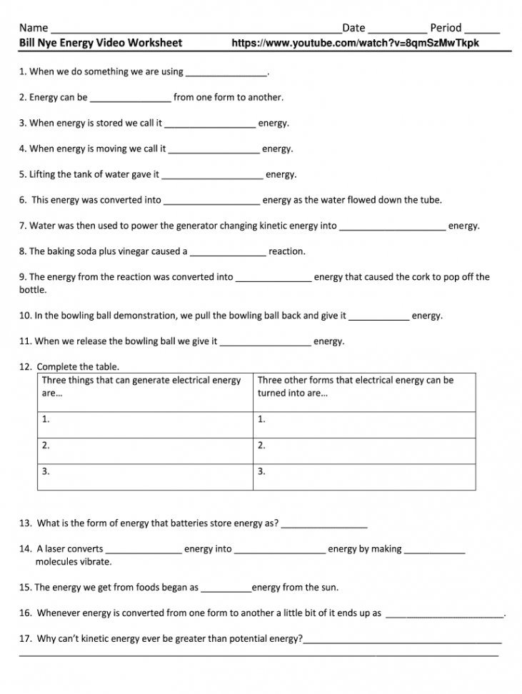 Bill nye energy worksheet: Fill out & sign online  DocHub