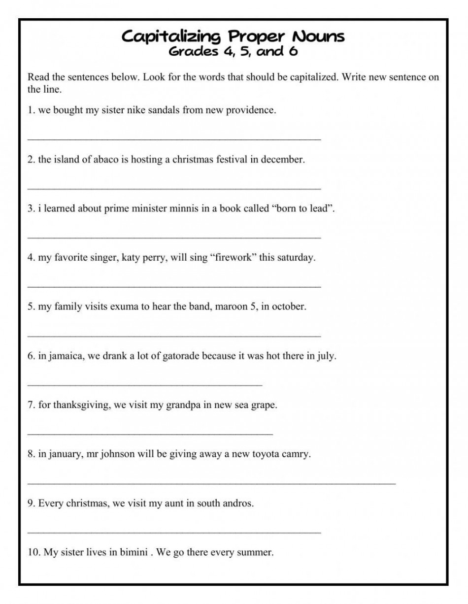 Capitalizing Proper Nouns interactive worksheet  Live Worksheets