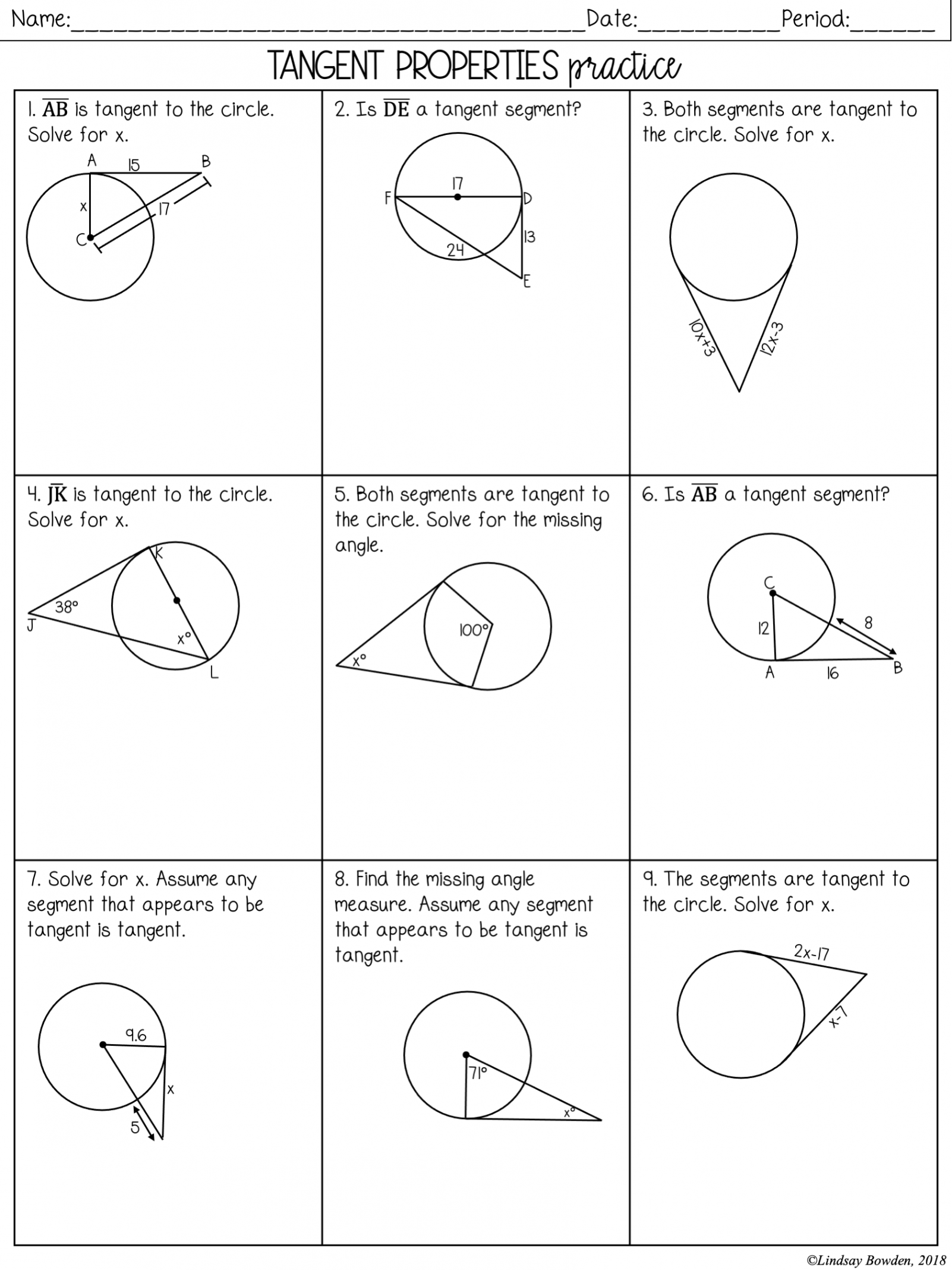 Circles Notes and Worksheets - Lindsay Bowden