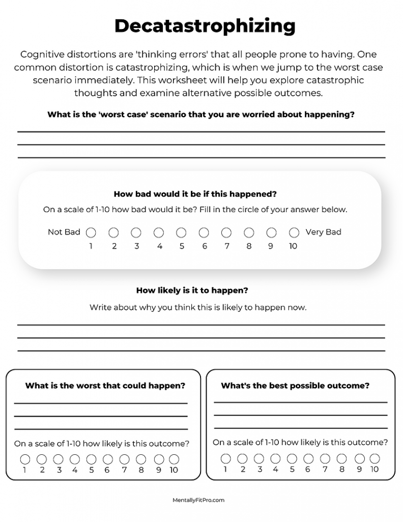 Cognitive Behavioral Therapy (CBT) Worksheets  Mentally Fit Pro