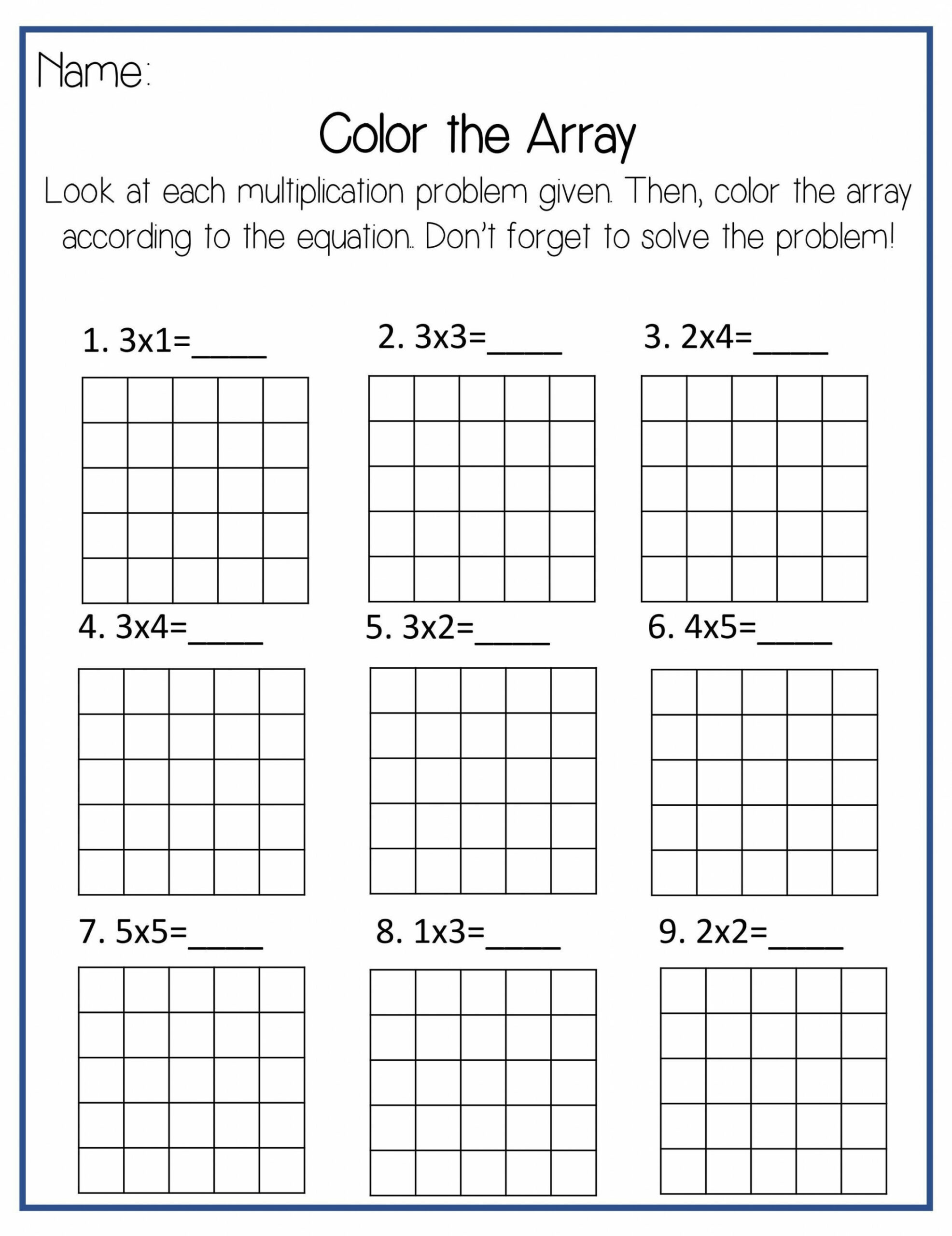 Color the Array Multiplication Eight Worksheets - Etsy Australia