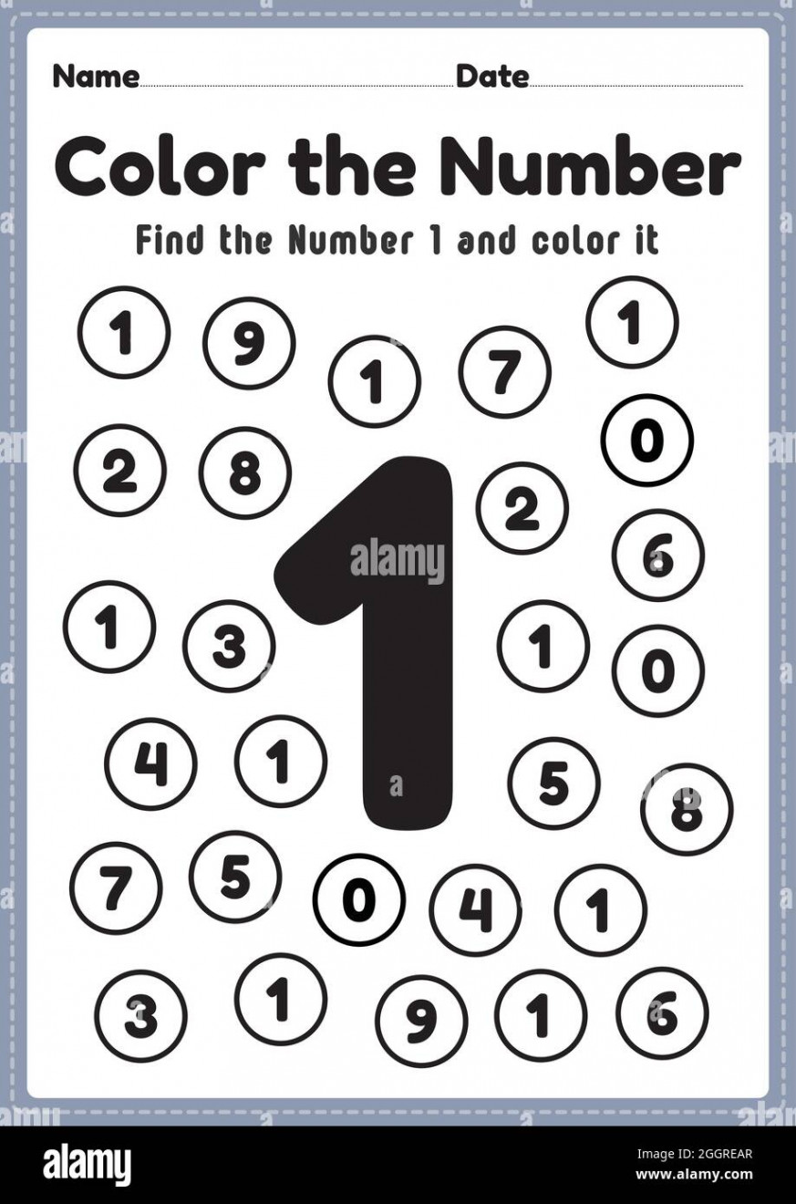 Coloring numbers, number  worksheet math printable sheet for