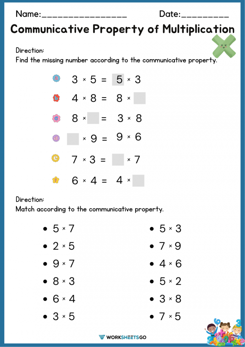 Commutative Property Of Multiplication  WorksheetsGO