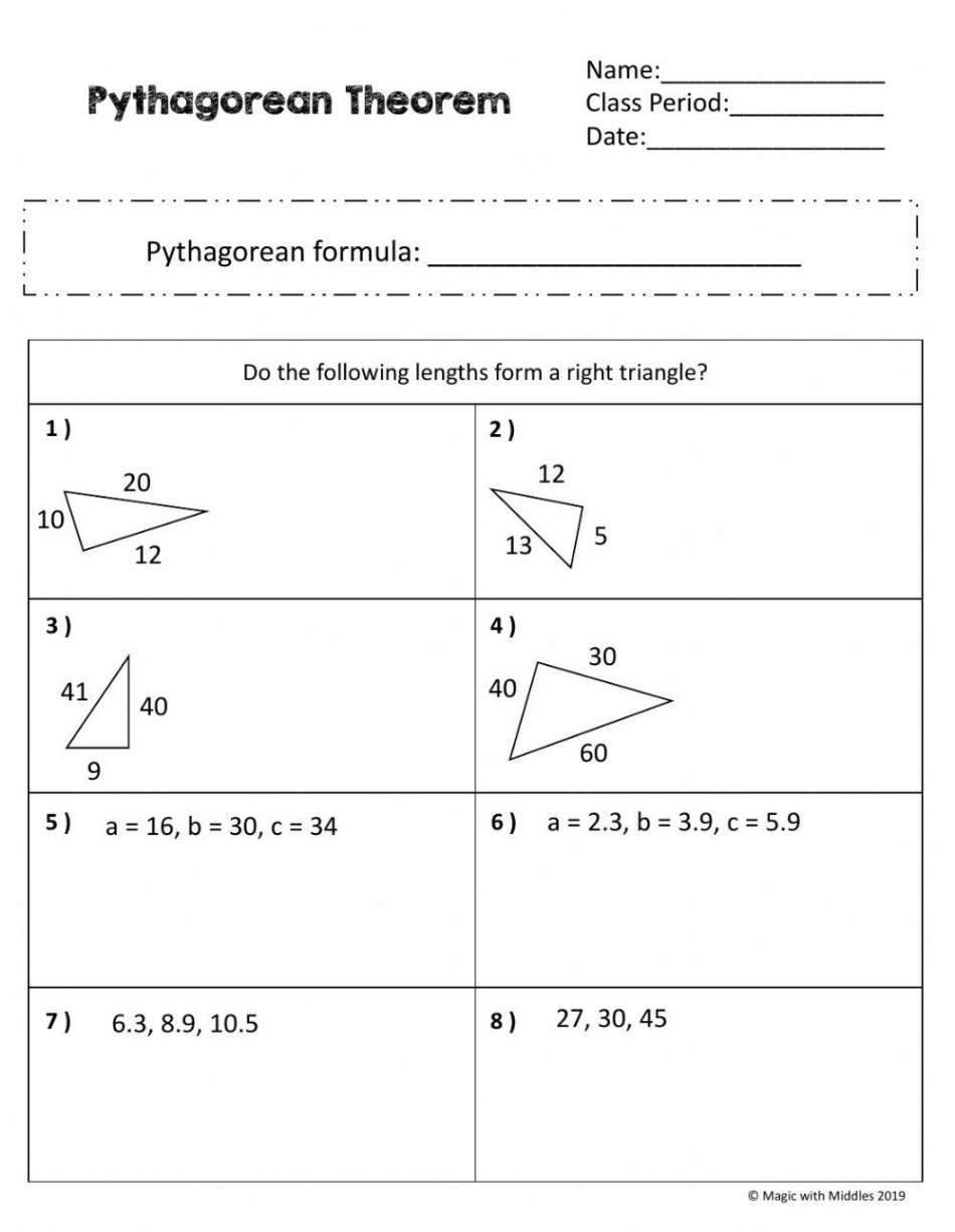 Converse of the Pythagorean Theorem worksheet  Live Worksheets