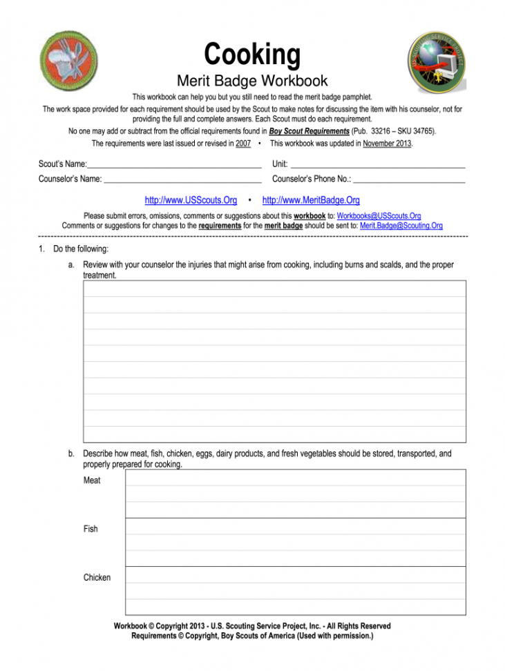 Cooking merit badge worksheet: Fill out & sign online  DocHub