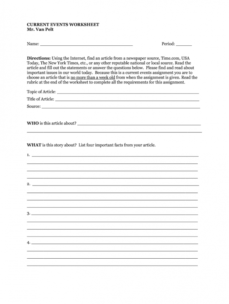 Current Events Worksheet Answers Pdf - Fill Online, Printable