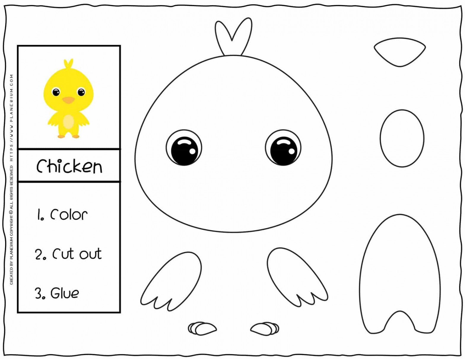 Cut and Glue Worksheets - Chick  Planerium