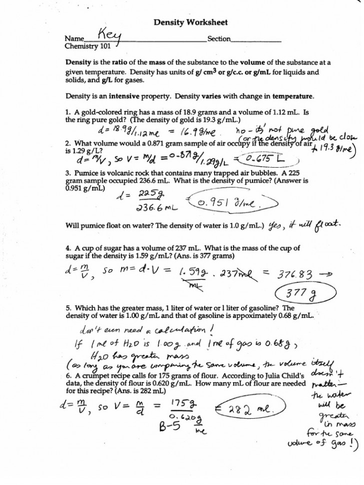 Density Practice Key  PDF