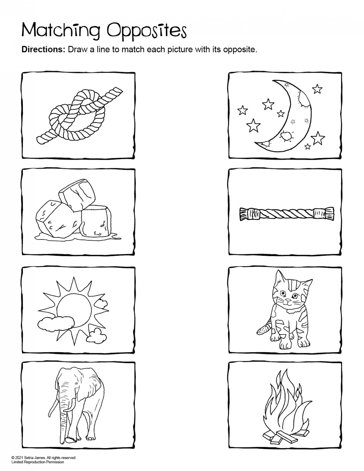 Doodles Opposites Cards Activities Opposites Worksheets