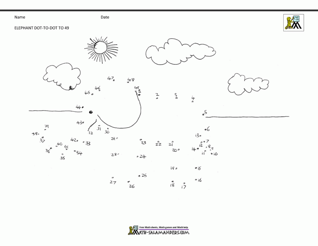 Dot to Dot Printables up to