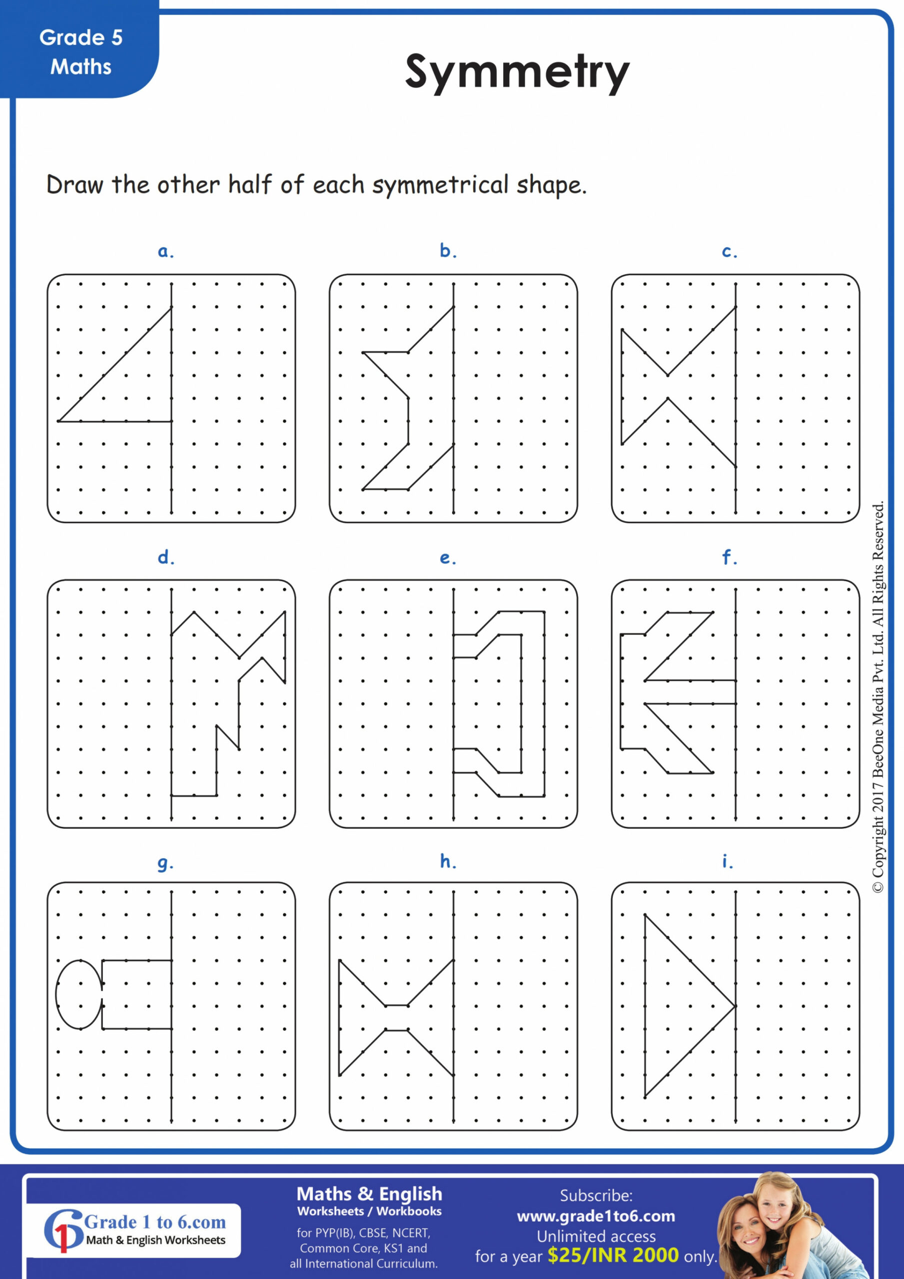 Drawing Lines of Symmetry worksheet  Gradeto