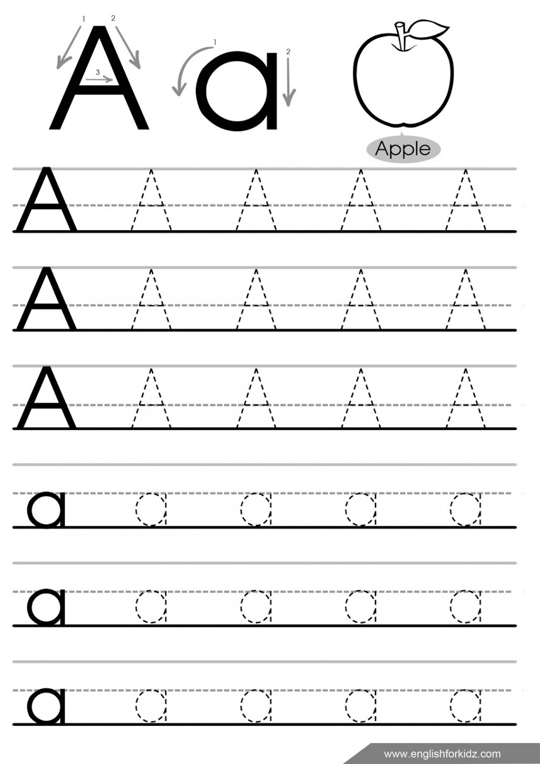 English for Kids Step by Step: Letter Tracing Worksheets (Letters