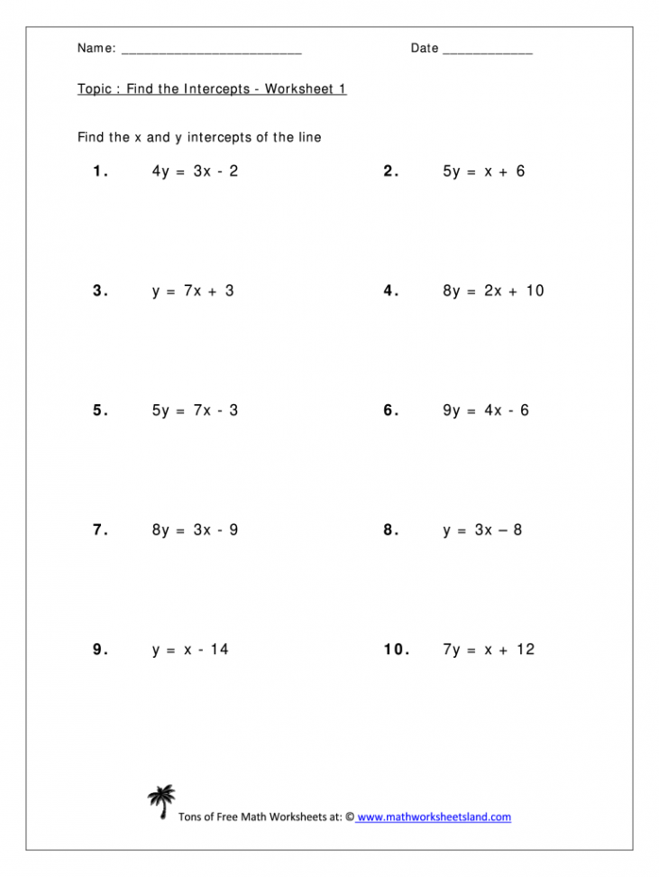 Finding x and y intercepts worksheet day  answer key: Fill out