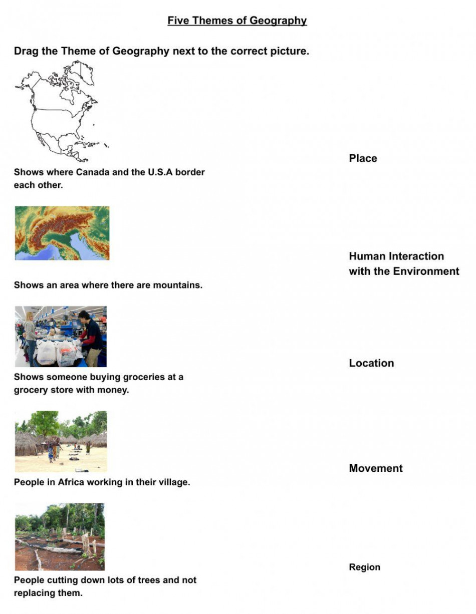 Five Themes of Geography worksheet  Live Worksheets