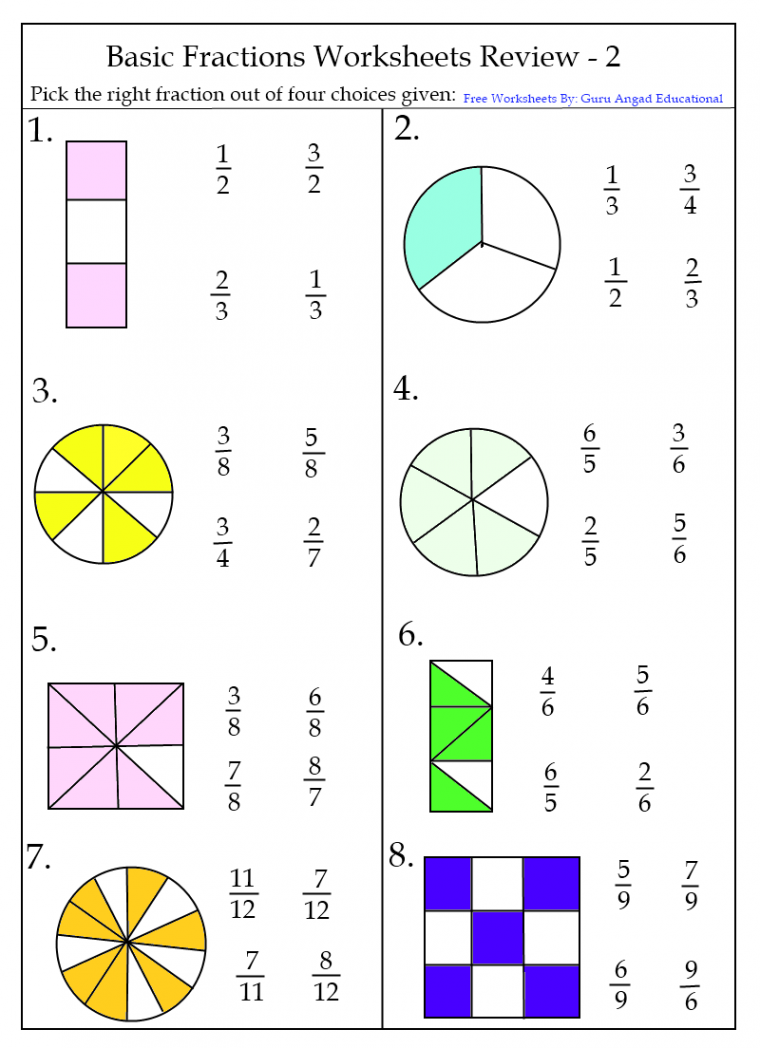 fractions worksheets grade   Math fractions worksheets