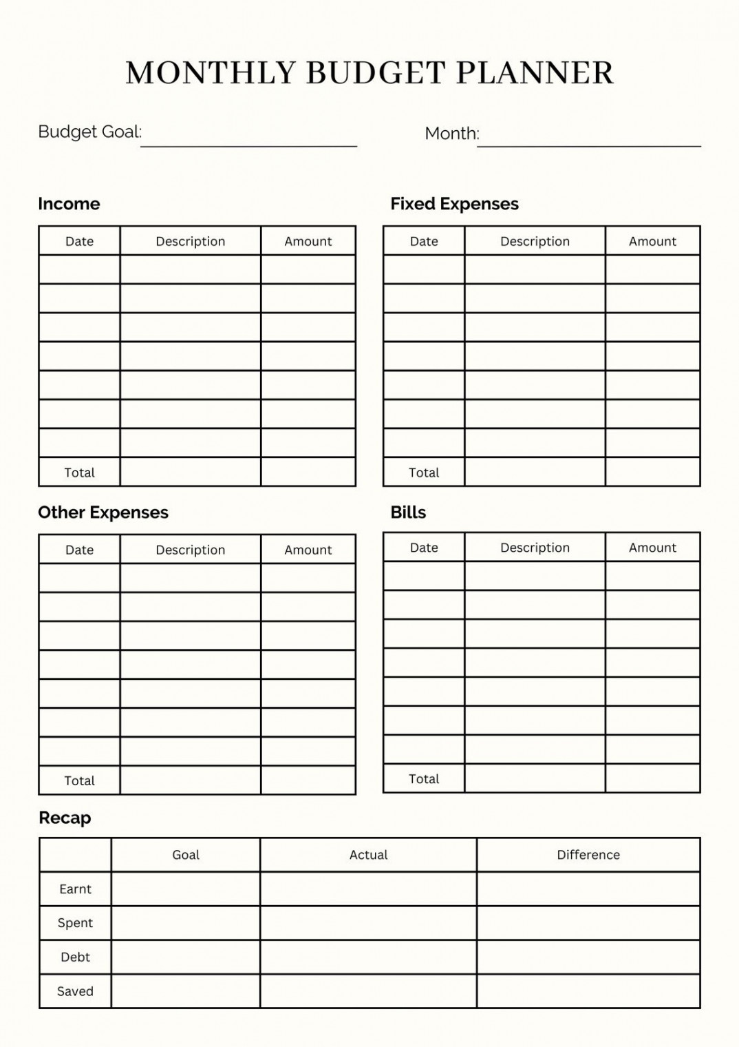 Free and customizable budget templates