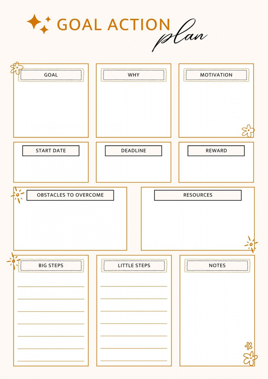 Free and customizable goals templates