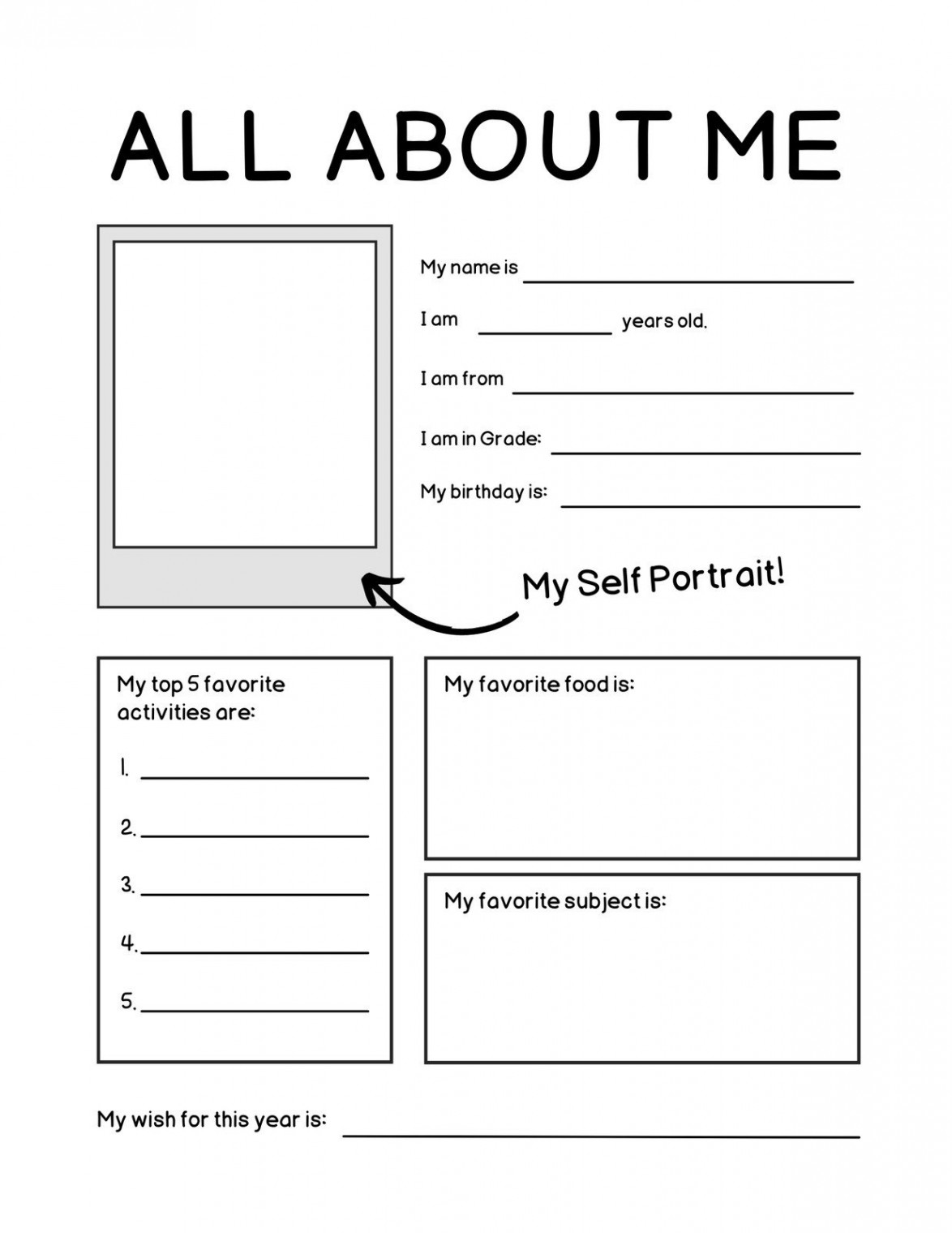 Free and printable All About Me worksheet templates  Canva