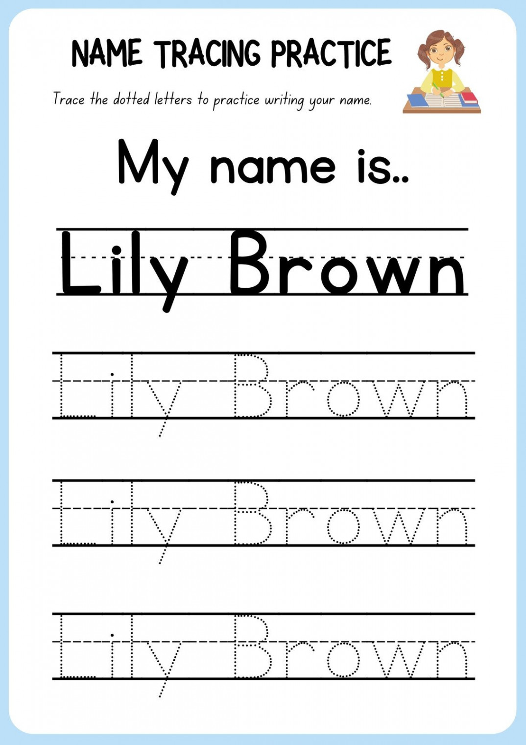 Free custom printable handwriting worksheet templates  Canva