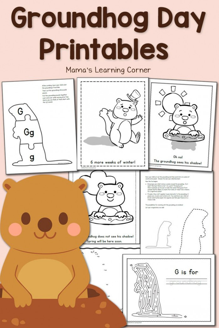 Free Groundhog Day Worksheets!  Preschool groundhog, Groundhog