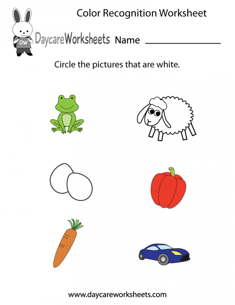 Free Preschool Color Recognition Worksheet