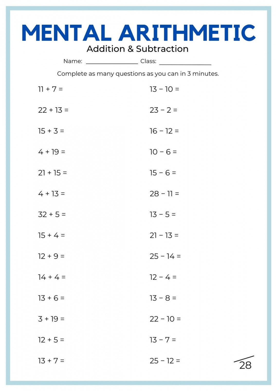 Free, printable, customizable math worksheet templates  Canva