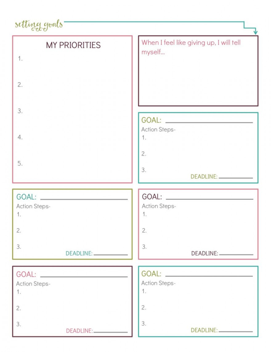 Free Printable Goal-Setting Worksheets - Parade