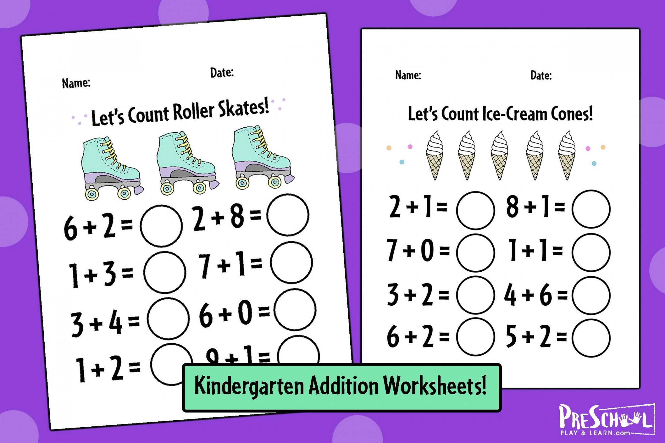 FREE Printable Kindergarten Addition Worksheets Numbers -0