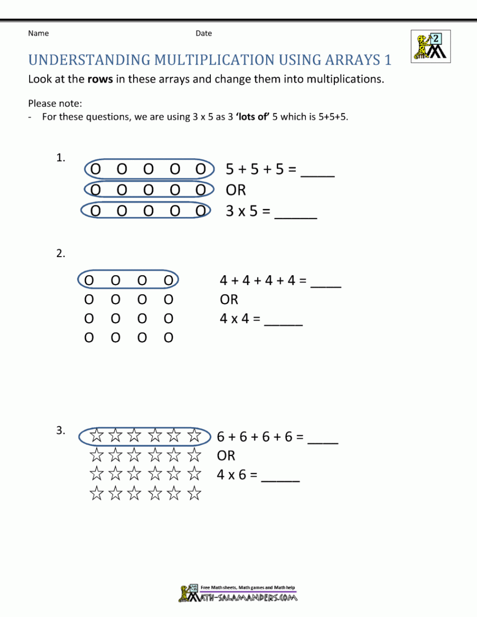 Free Printable Multiplication Worksheets nd Grade