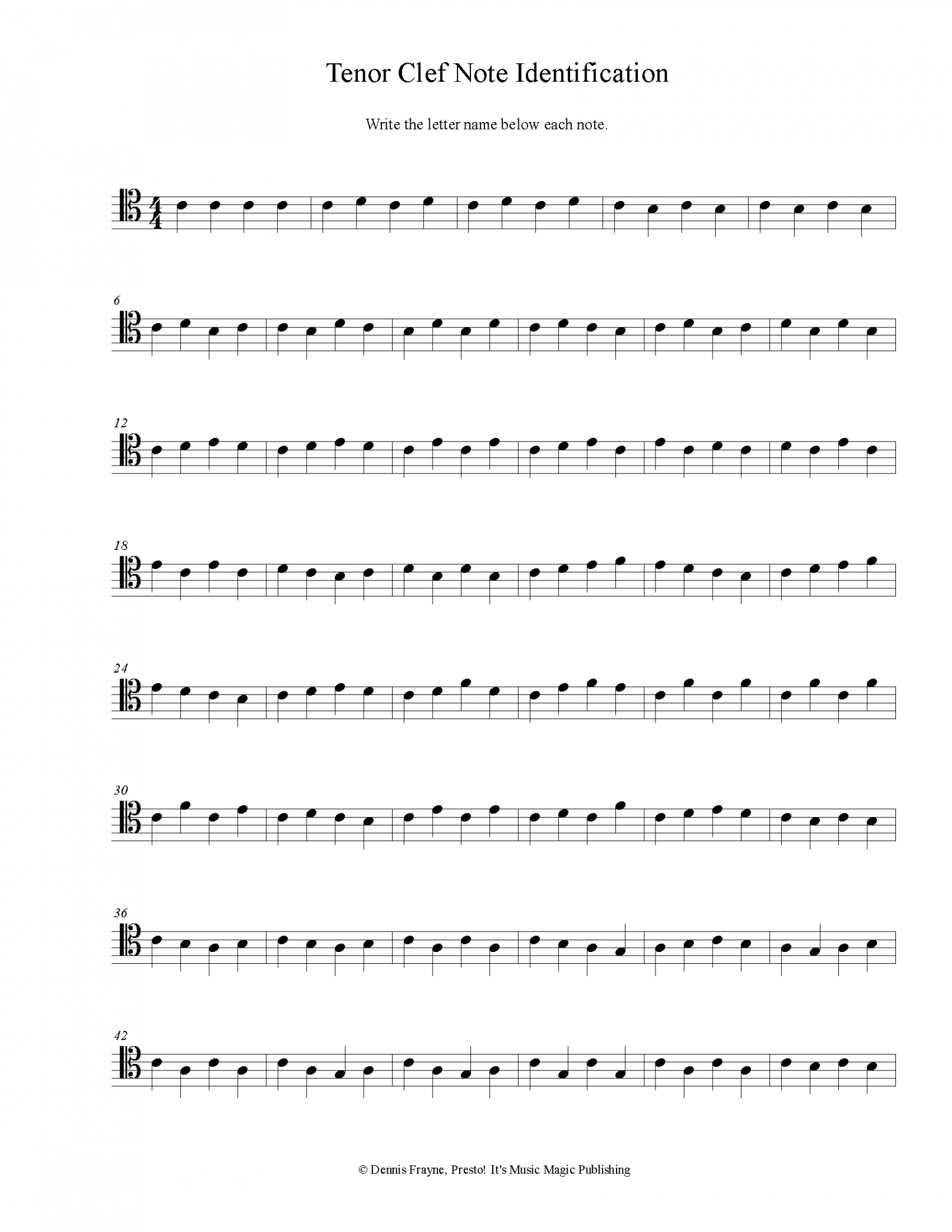 FREE! Printable Music Note Naming Worksheets — Presto! It