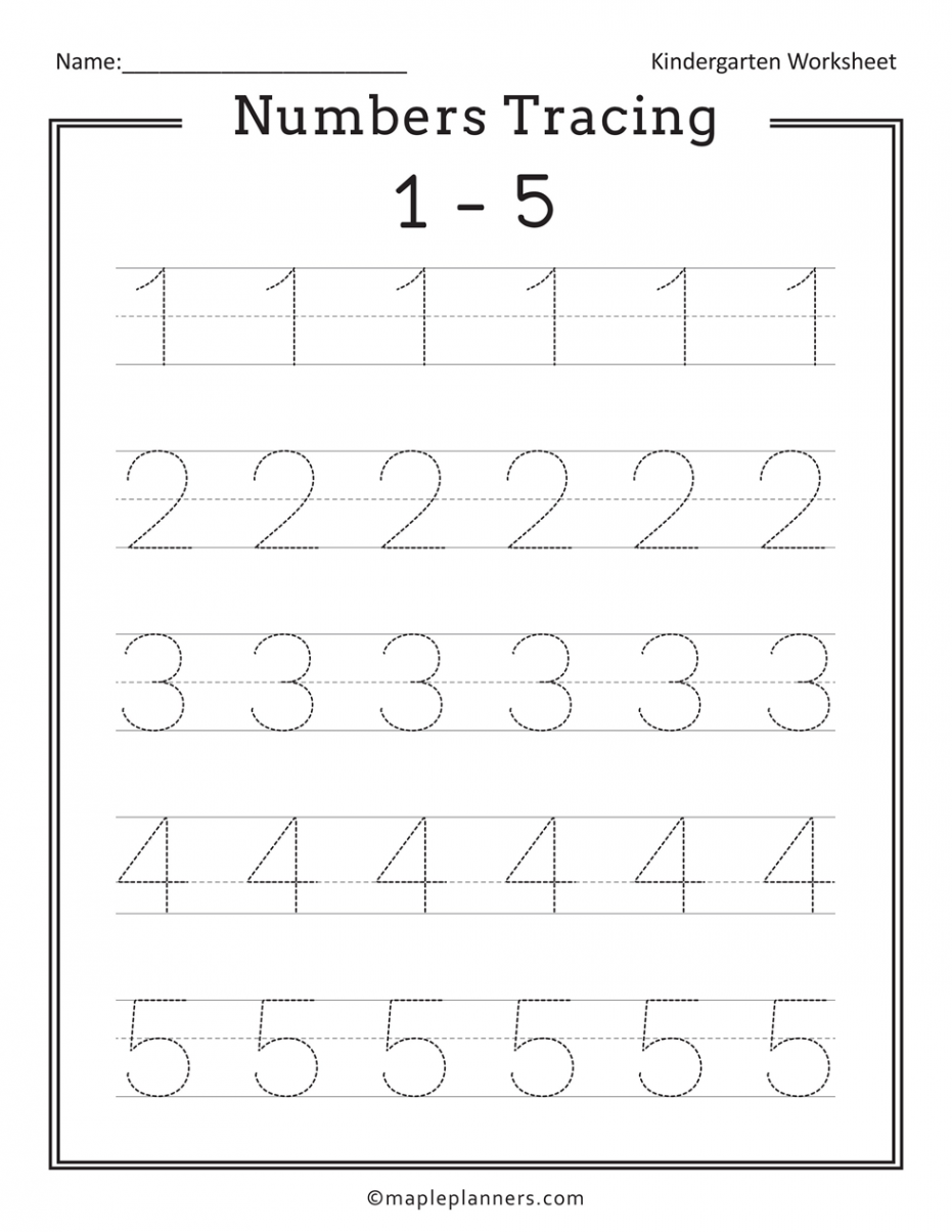 Free Printable Numbers Tracing - Worksheets for Kids