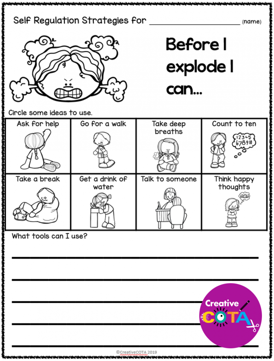 Free Printable Self Control Worksheets for All Ages