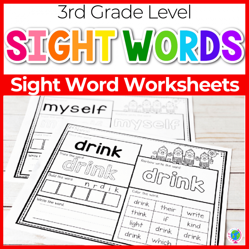 Free Printable Third Grade Sight Word Worksheets -