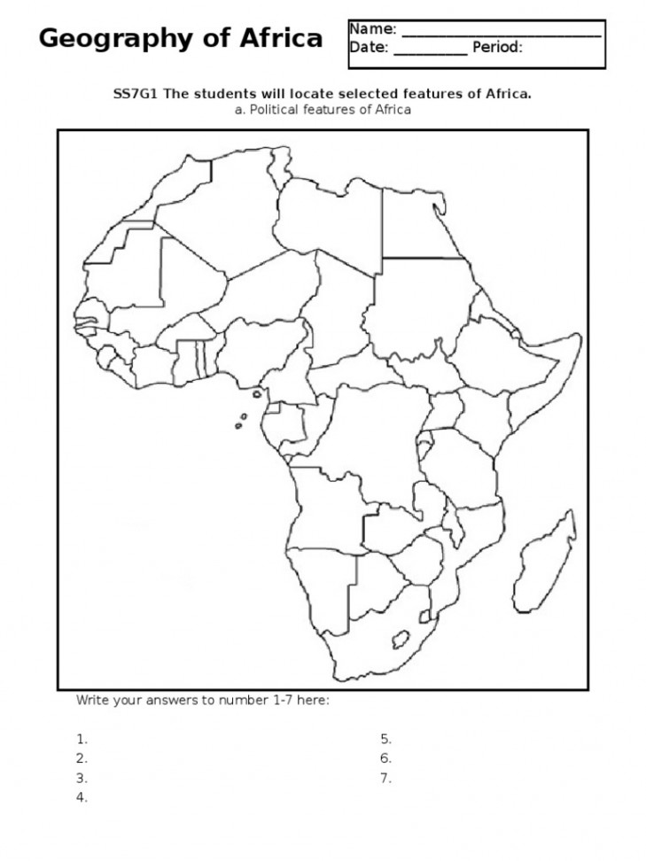 Geography of Africa: SSG The Students Will Locate Selected