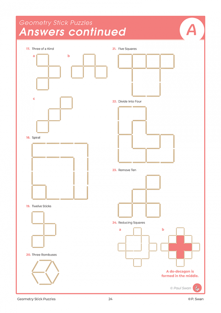 Geometry Stick Puzzles (Download)  Dr Paul Swan