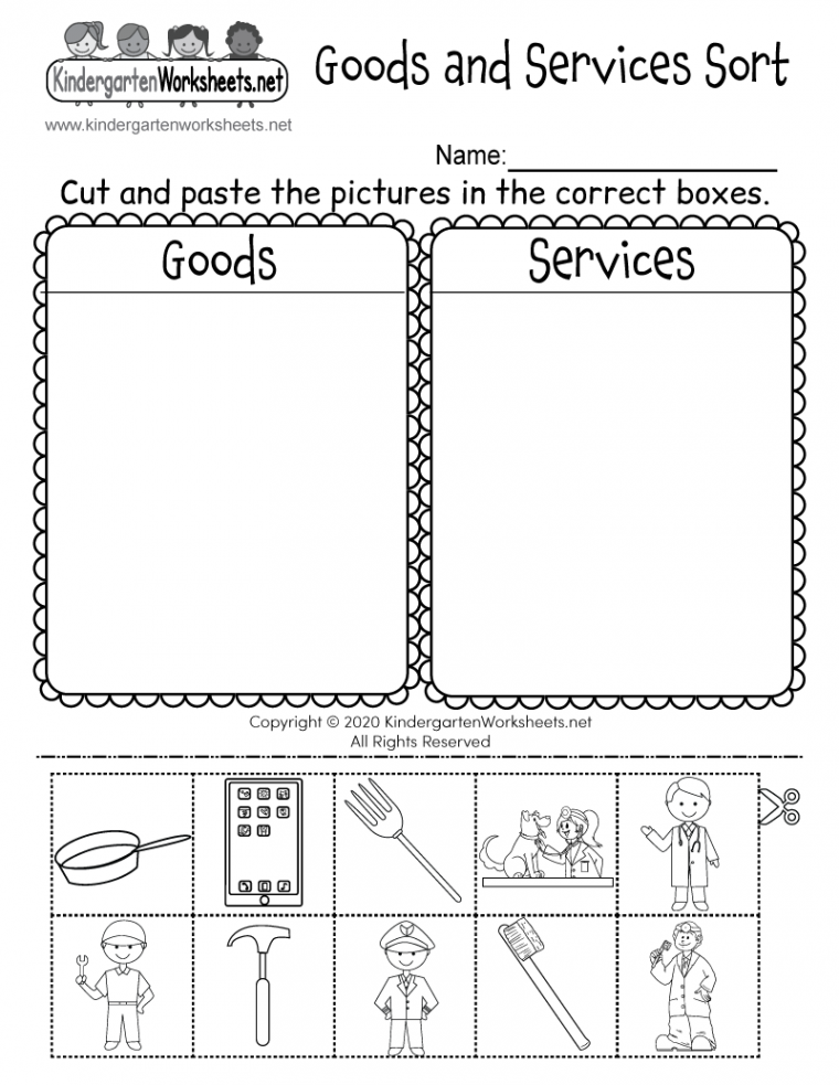 Goods and Services Worksheet - Free Printable, Digital, & PDF