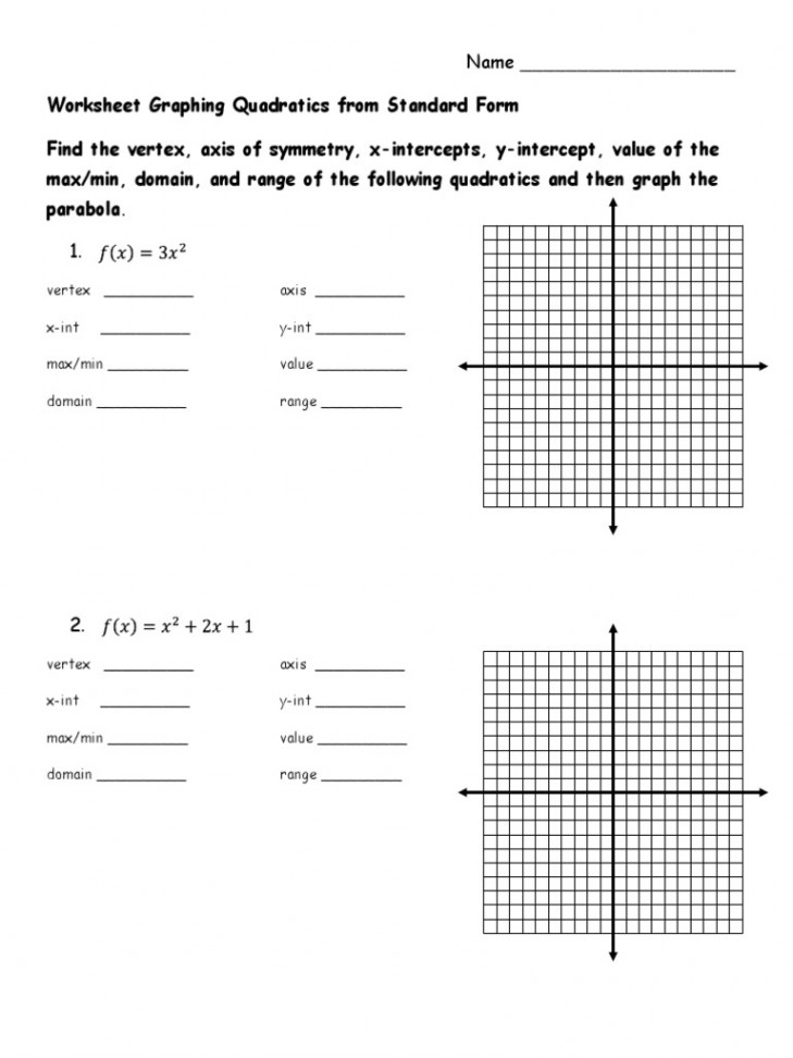 Graphing Quadratics Standard Form CW HW Rlo  PDF