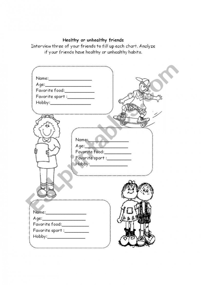 healthy or unhealthy friends - ESL worksheet by dianis_