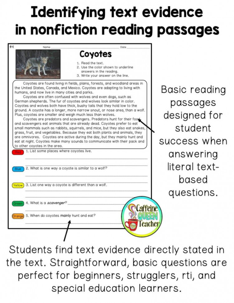 How to Teach Students to Cite Text Evidence – Caffeine Queen Teacher