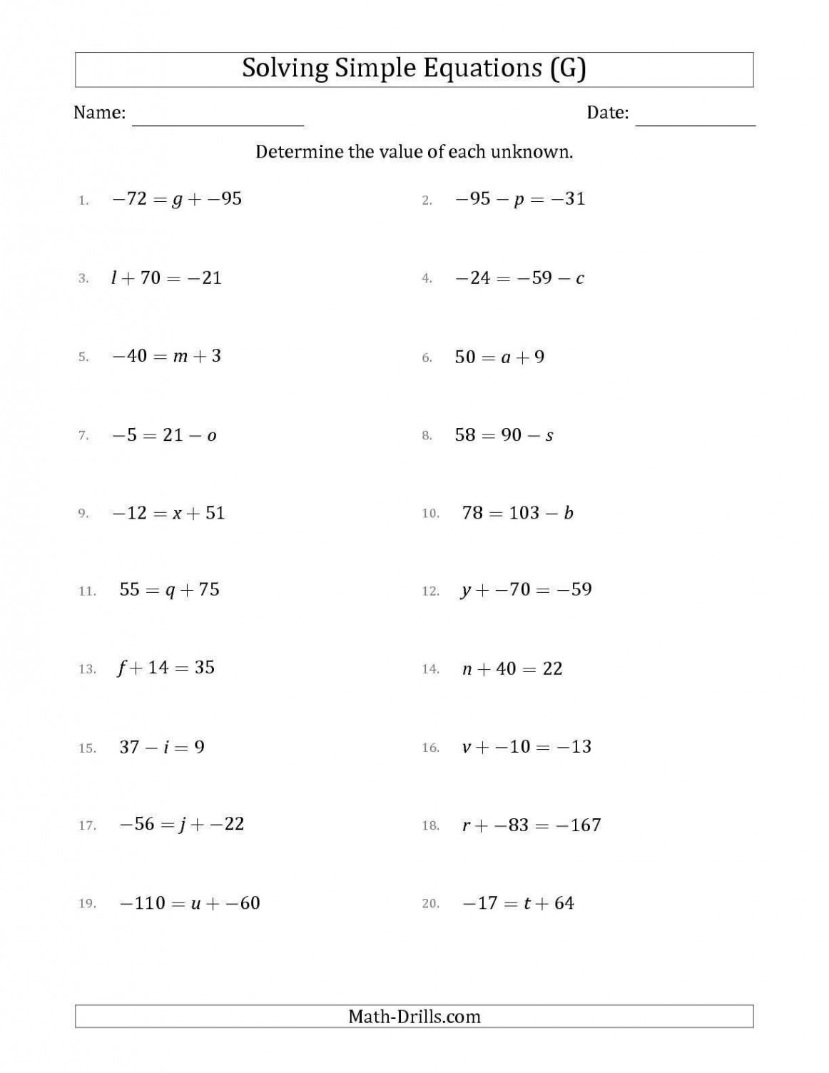 InspiringBest Of solving Multi Step Equations Worksheet Answers