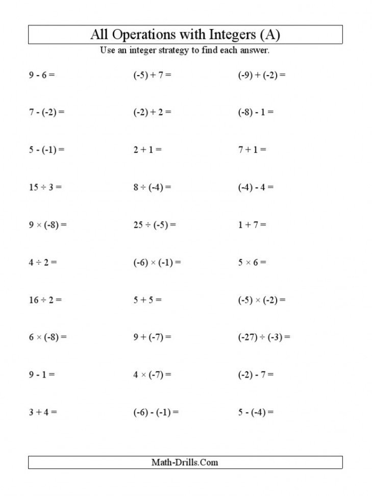 Integers All Operations  PDF  Discrete Mathematics  Teaching