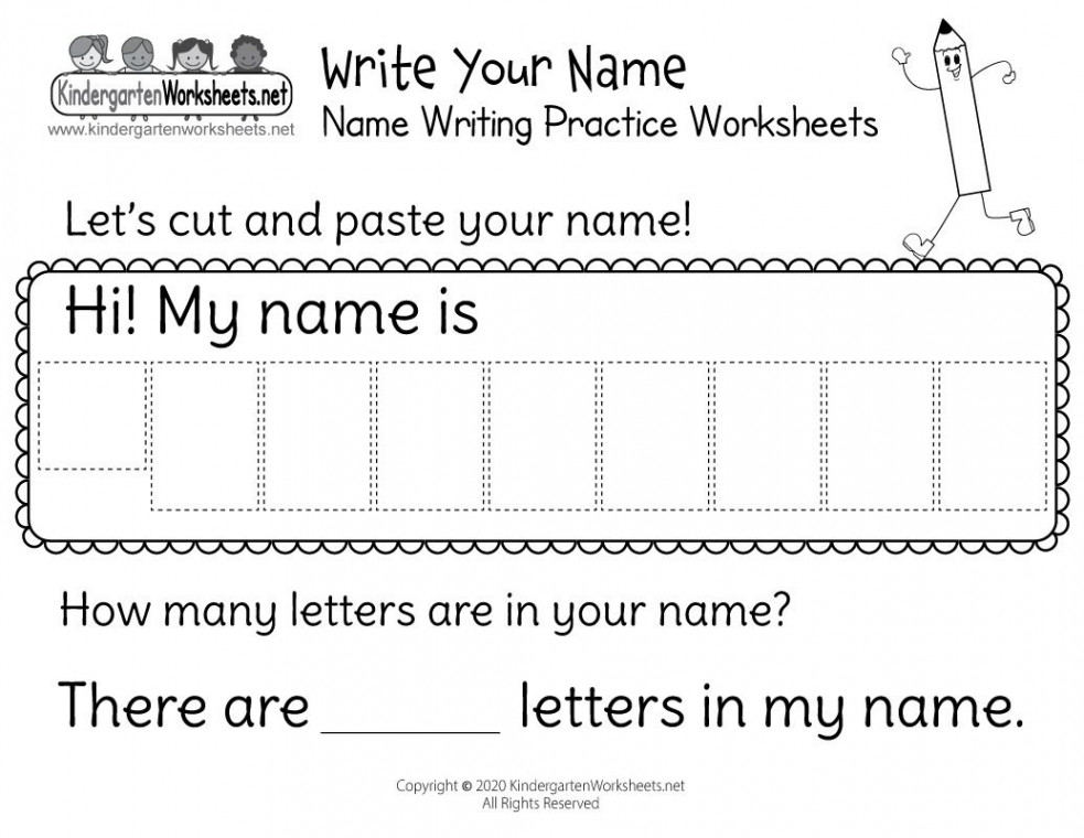 Kindergarten Name Writing Practice Worksheets  Name writing