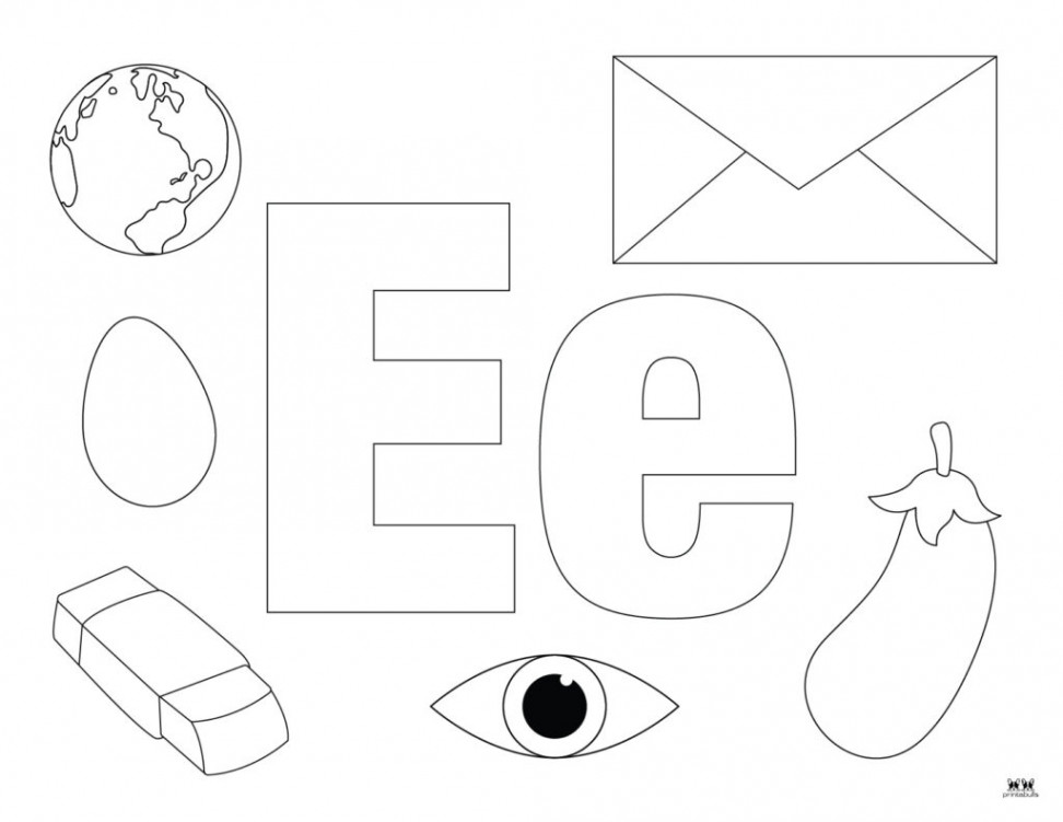 Letter E Coloring Pages -  FREE Pages  Printabulls