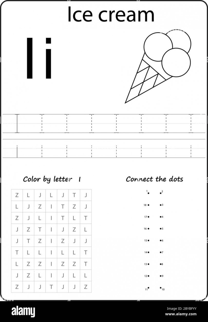 letter I. Alphabet letter. Worksheet. Task for kids